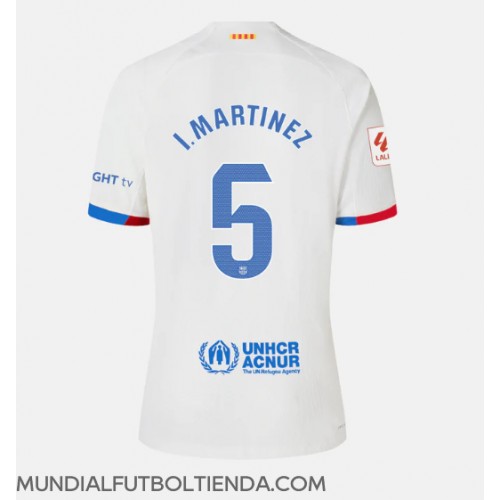 Camiseta Barcelona Inigo Martinez #5 Segunda Equipación Replica 2023-24 para mujer mangas cortas